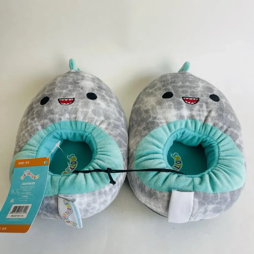 Squishmallows Plush Full Body Step In Slipper Cute Green Dino‎ Dinosaur Size 4-5